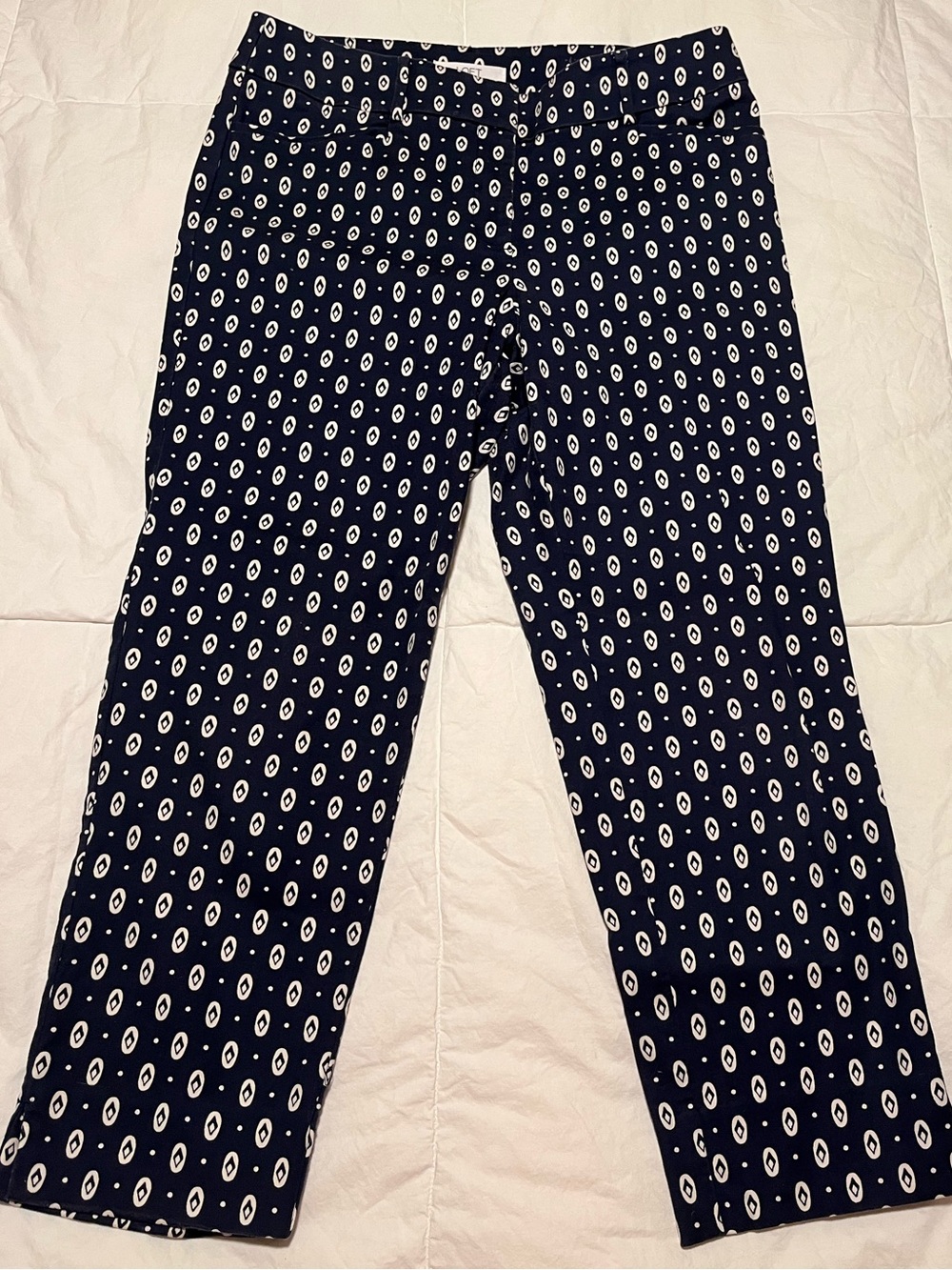 LOFT Diamond Dot Riviera Cotton Pants in Julie Fit  Size 6P